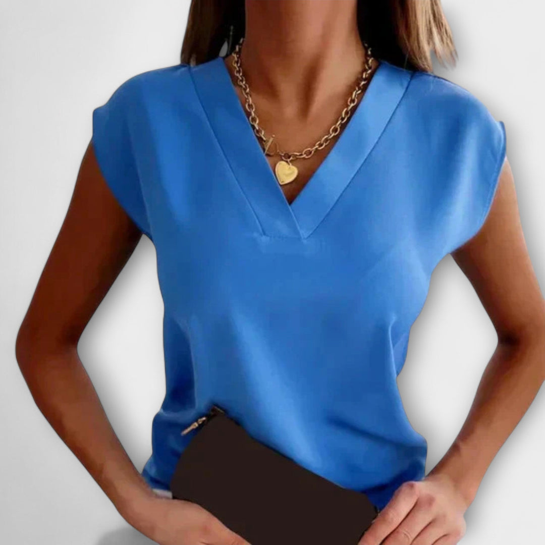 Laura - V-hals Sommerbluse