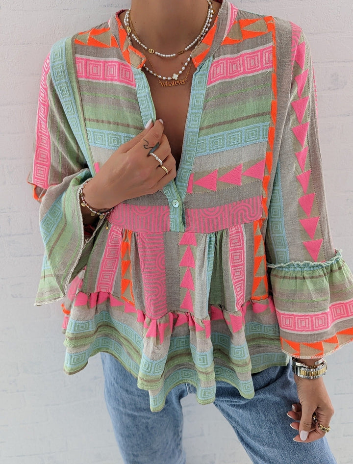 Sofie – Boho-mønstret top