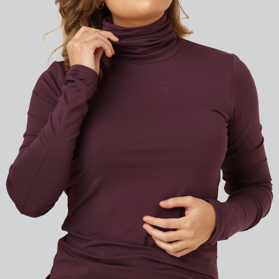 Ida - Rullekrave i bambus – vinrød