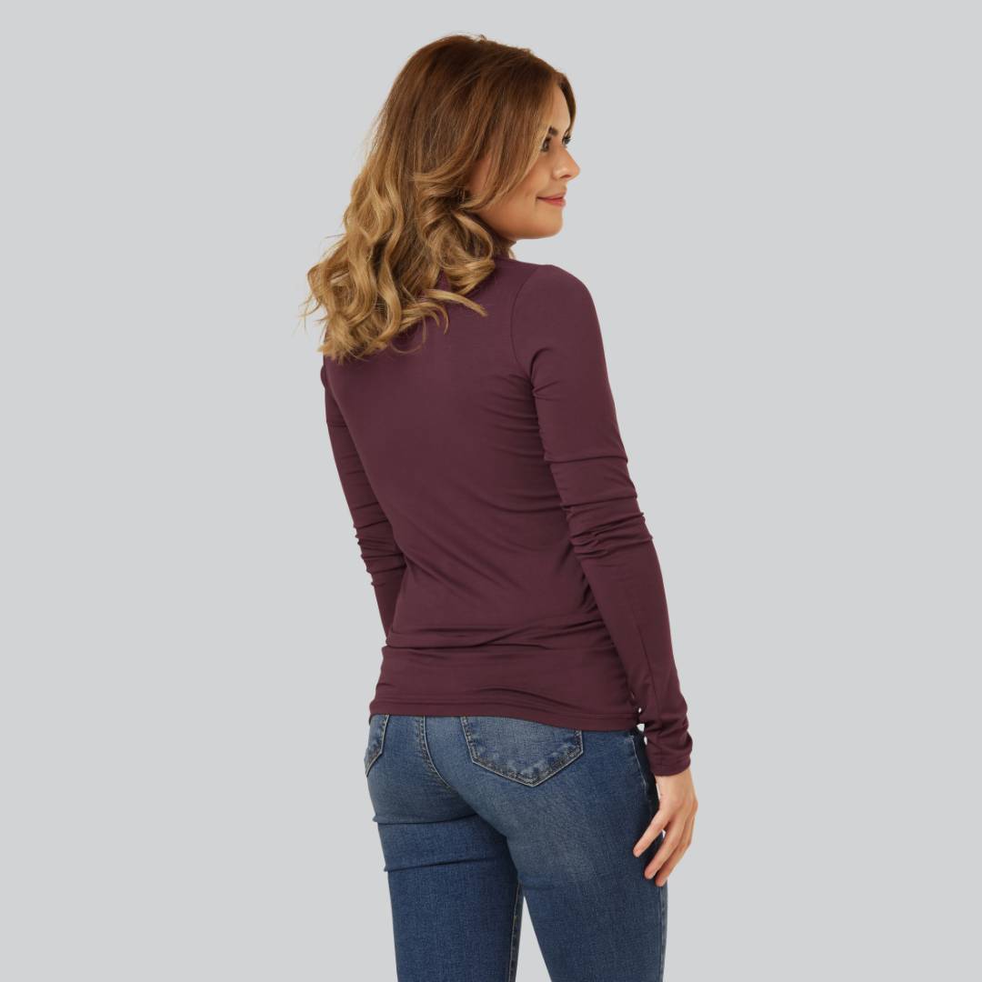 Ida - Rullekrave i bambus – vinrød