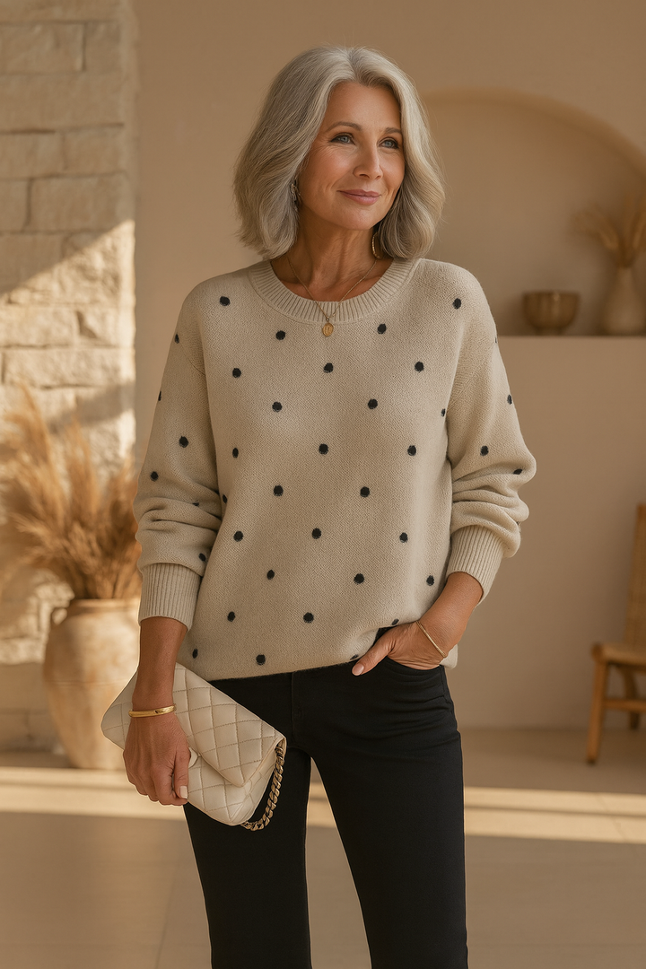 Vitória - Afslappet striktrøje med prikker