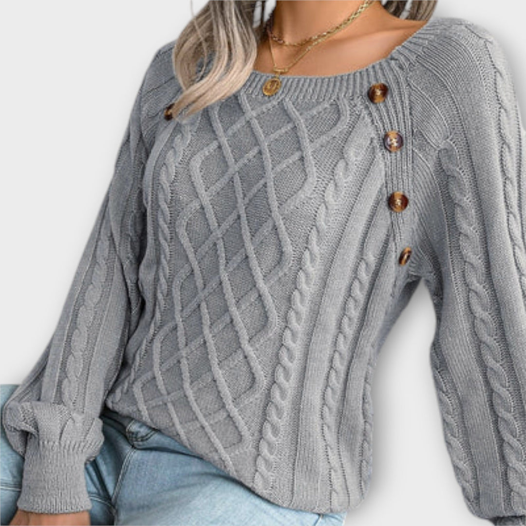 Mila - Elegant strikpullover med knapper