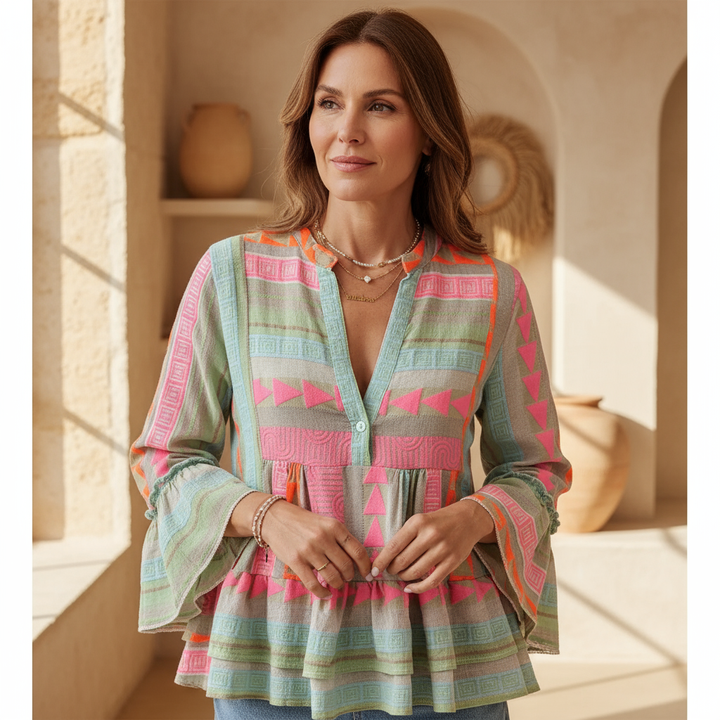 Sofie – Boho-mønstret top
