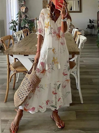 Sofie – Boho Maveskjulende Kjole