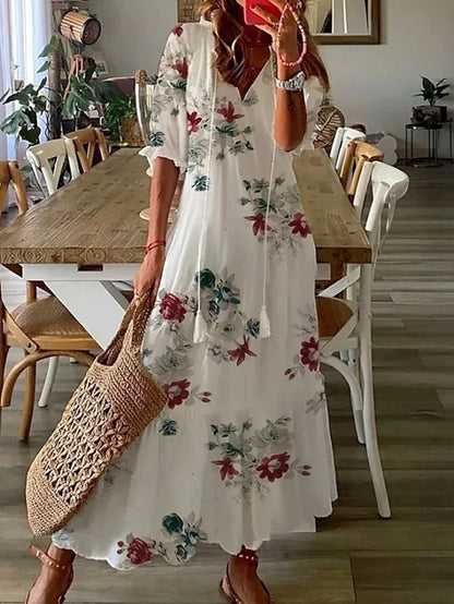 Sofie – Boho Maveskjulende Kjole